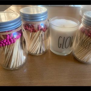 Rae Dunn Set of Candle and Matches